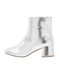 silberne Leder Stiefeletten von Miss Selfridge