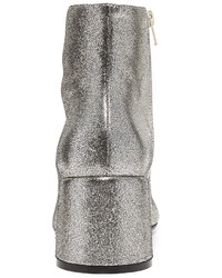 silberne Leder Stiefeletten von Maison Margiela