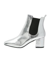 silberne Leder Stiefeletten von River Island