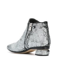 silberne Leder Stiefeletten von Officine Creative