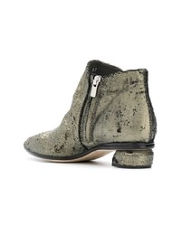 silberne Leder Stiefeletten von Officine Creative