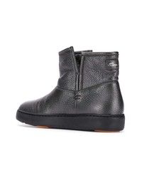 silberne Leder Stiefeletten von Santoni