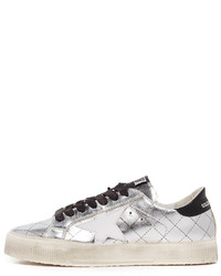 silberne Leder Turnschuhe von Golden Goose Deluxe Brand