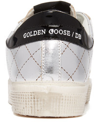 silberne Leder Turnschuhe von Golden Goose Deluxe Brand