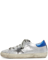 silberne Leder Turnschuhe von Golden Goose Deluxe Brand