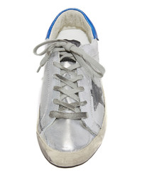 silberne Leder Turnschuhe von Golden Goose Deluxe Brand