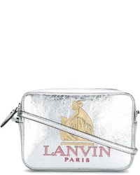 silberne Leder Umhängetasche von Lanvin