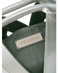 silberne Leder Umhängetasche von Perrin Paris