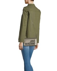 silberne Leder Umhängetasche von Love Moschino