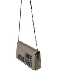 silberne Leder Umhängetasche von Love Moschino