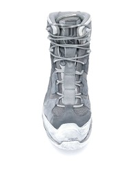 silberne Lederarbeitsstiefel von 11 By Boris Bidjan Saberi