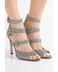 silberne Ledersandalen von Sarah Jessica Parker