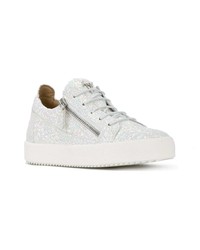 silberne niedrige Sneakers von Giuseppe Zanotti Design