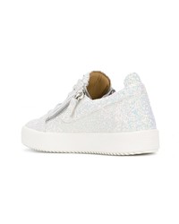 silberne niedrige Sneakers von Giuseppe Zanotti Design