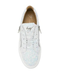 silberne niedrige Sneakers von Giuseppe Zanotti Design