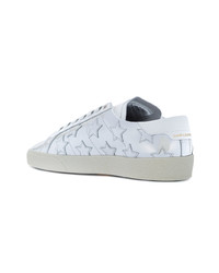 silberne niedrige Sneakers von Saint Laurent