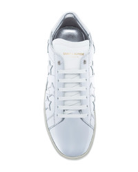 silberne niedrige Sneakers von Saint Laurent