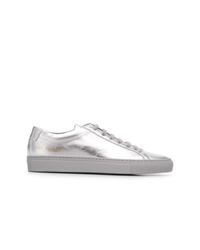 silberne niedrige Sneakers von Common Projects