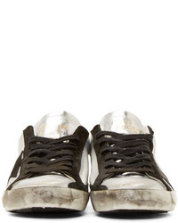 silberne niedrige Sneakers von Golden Goose Deluxe Brand