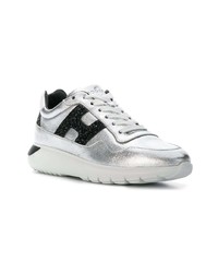 silberne niedrige Sneakers von Hogan