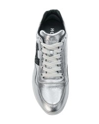 silberne niedrige Sneakers von Hogan