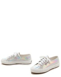 silberne niedrige Sneakers von Superga