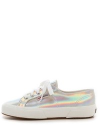 silberne niedrige Sneakers von Superga