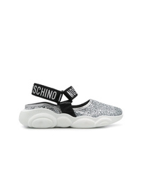 silberne niedrige Sneakers von Moschino