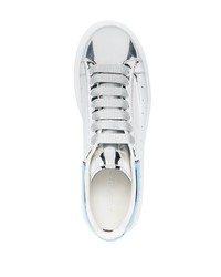 silberne niedrige Sneakers von Alexander McQueen