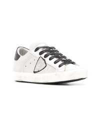 silberne niedrige Sneakers von Philippe Model