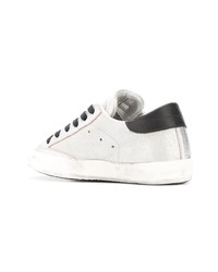 silberne niedrige Sneakers von Philippe Model