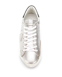 silberne niedrige Sneakers von Philippe Model