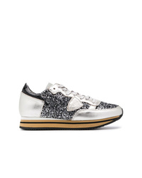 silberne niedrige Sneakers von Philippe Model