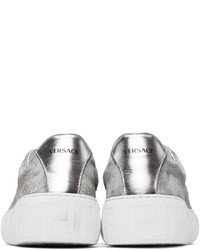silberne niedrige Sneakers von Versace