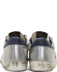 silberne niedrige Sneakers von Golden Goose