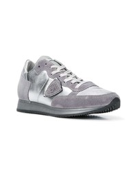 silberne niedrige Sneakers von Philippe Model