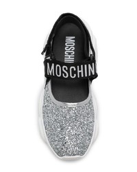 silberne niedrige Sneakers von Moschino