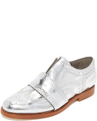 silberne Oxford Schuhe