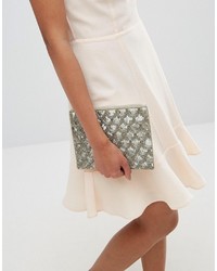 silberne Pailletten Clutch von Boohoo