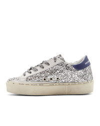 silberne Pailletten niedrige Sneakers von Golden Goose