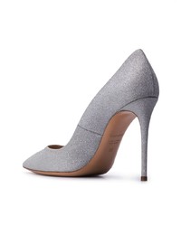 silberne Pailletten Pumps von Casadei