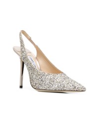 silberne Pailletten Pumps von Jimmy Choo