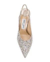 silberne Pailletten Pumps von Jimmy Choo