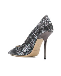 silberne Pailletten Pumps von Jimmy Choo