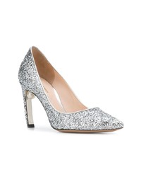 silberne Pailletten Pumps von Nicholas Kirkwood