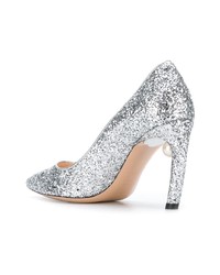 silberne Pailletten Pumps von Nicholas Kirkwood