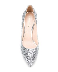 silberne Pailletten Pumps von Nicholas Kirkwood