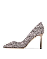 silberne Pailletten Pumps von Jimmy Choo