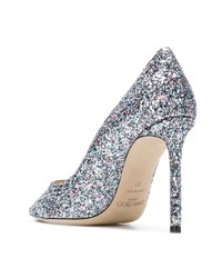 silberne Pailletten Pumps von Jimmy Choo