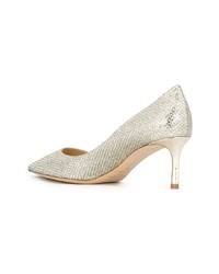 silberne Pailletten Pumps von Jimmy Choo